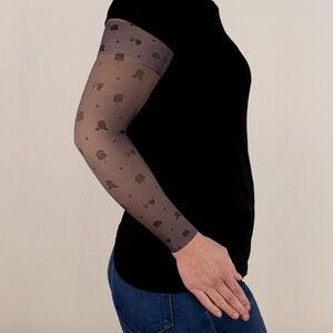 Lymphediva Class 1 Compression Arm Sleeve, Rose Noir Beige, Sz M Long